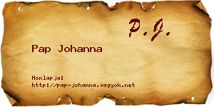 Pap Johanna névjegykártya