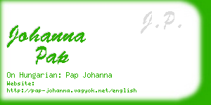 johanna pap business card